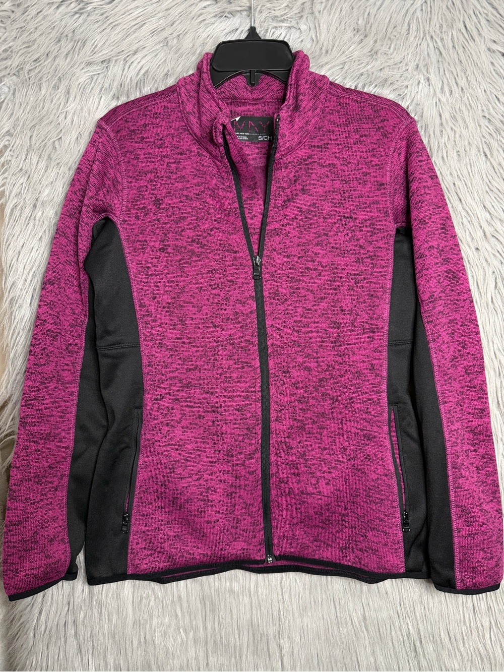 Marc New York Pink Full-Zip Heathered Jacket